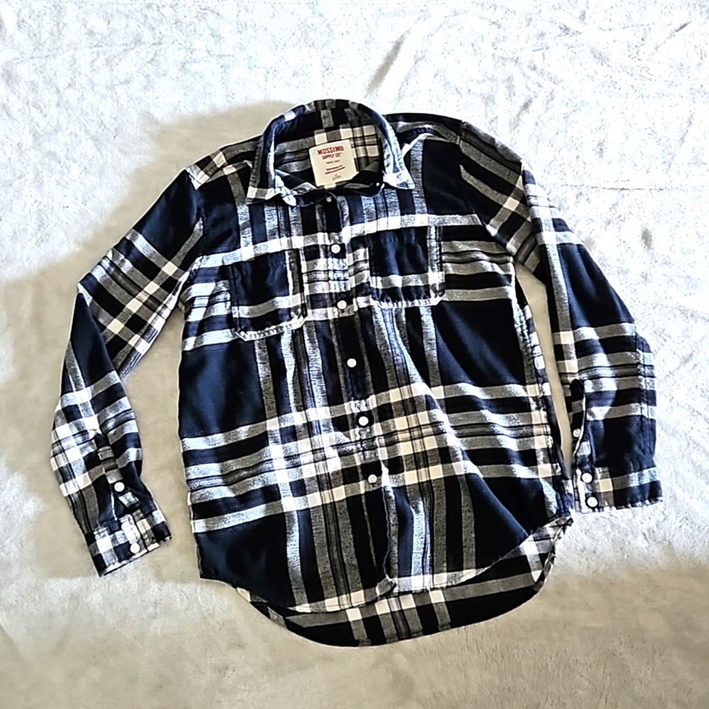 Womens Flannel button up boyfriend fit
